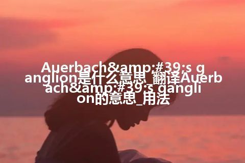 Auerbach's ganglion是什么意思_翻译Auerbach's ganglion的意思_用法