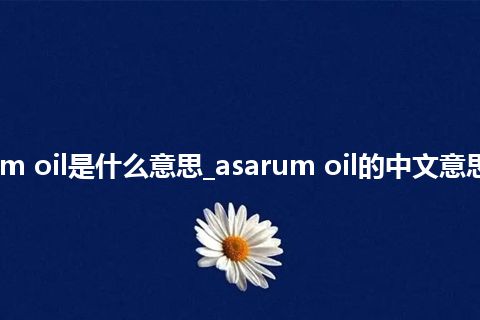 asarum oil是什么意思_asarum oil的中文意思_用法