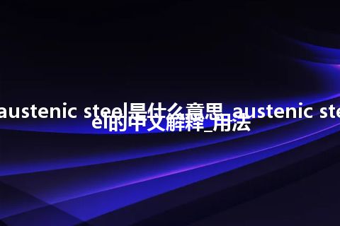 austenic steel是什么意思_austenic steel的中文解释_用法