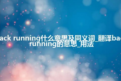 back running什么意思及同义词_翻译back running的意思_用法