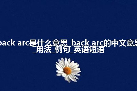 back arc是什么意思_back arc的中文意思_用法_例句_英语短语