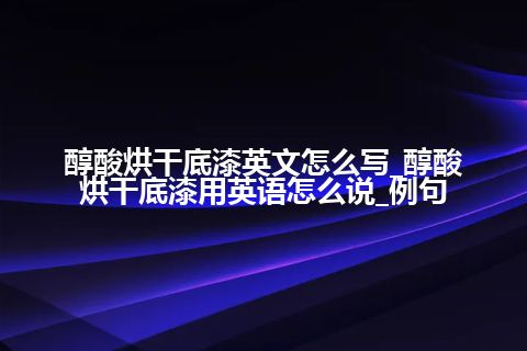 醇酸烘干底漆英文怎么写_醇酸烘干底漆用英语怎么说_例句