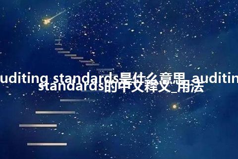 auditing standards是什么意思_auditing standards的中文释义_用法