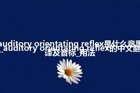 auditory orientating reflex是什么意思_auditory orientating reflex的中文翻译及音标_用法