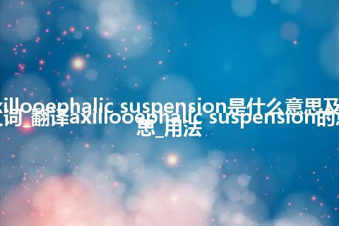 axillooephalic suspension是什么意思及反义词_翻译axillooephalic suspension的意思_用法