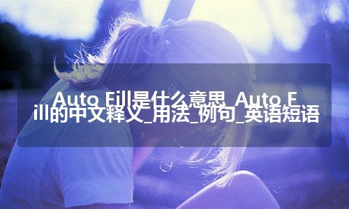 Auto Fill是什么意思_Auto Fill的中文释义_用法_例句_英语短语