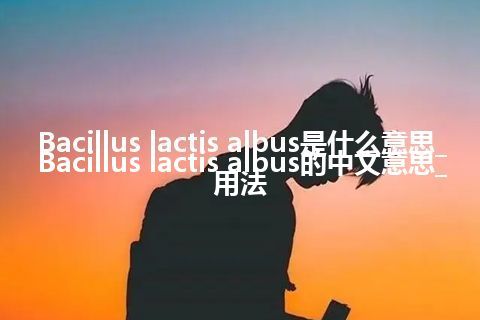 Bacillus lactis albus是什么意思_Bacillus lactis albus的中文意思_用法