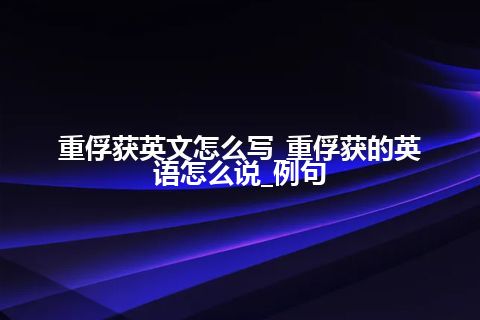 重俘获英文怎么写_重俘获的英语怎么说_例句