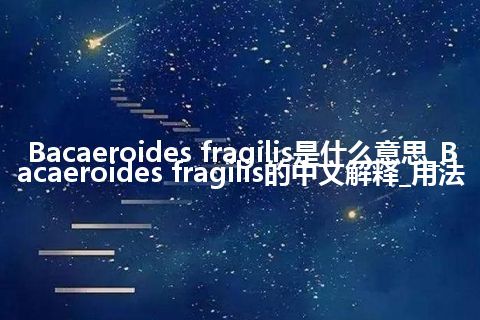 Bacaeroides fragilis是什么意思_Bacaeroides fragilis的中文解释_用法