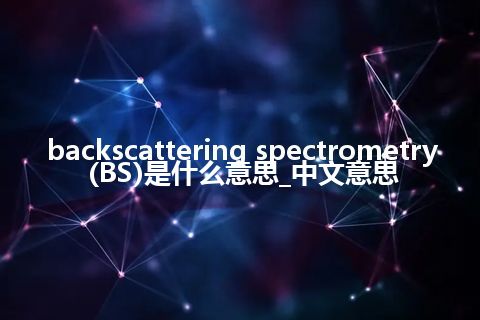 backscattering spectrometry (BS)是什么意思_中文意思