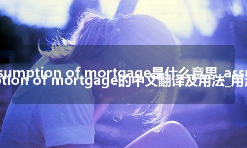 assumption of mortgage是什么意思_assumption of mortgage的中文翻译及用法_用法