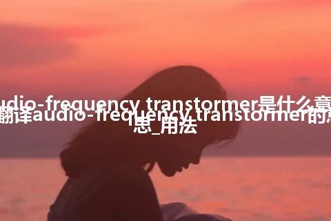 audio-frequency transtormer是什么意思_翻译audio-frequency transtormer的意思_用法