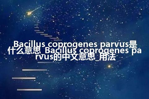 Bacillus coprogenes parvus是什么意思_Bacillus coprogenes parvus的中文意思_用法