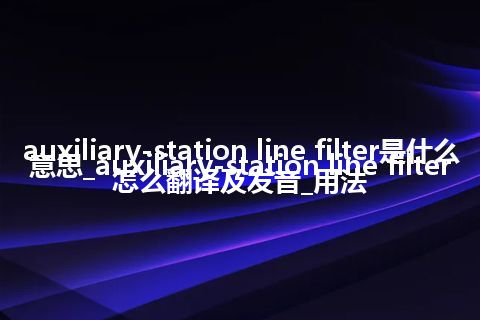 auxiliary-station line filter是什么意思_auxiliary-station line filter怎么翻译及发音_用法