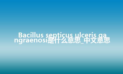 Bacillus septicus ulceris gangraenosi是什么意思_中文意思