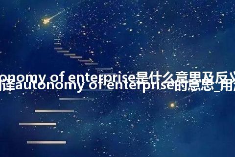 autonomy of enterprise是什么意思及反义词_翻译autonomy of enterprise的意思_用法