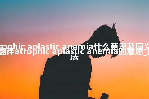 atrophic aplastic anemia什么意思及同义词_翻译atrophic aplastic anemia的意思_用法