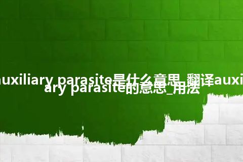 auxiliary parasite是什么意思_翻译auxiliary parasite的意思_用法