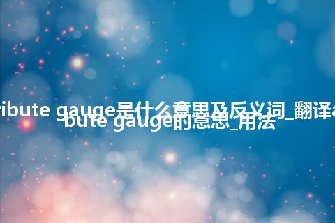 attribute gauge是什么意思及反义词_翻译attribute gauge的意思_用法