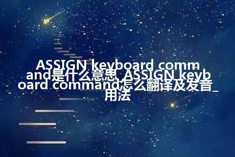 ASSIGN keyboard command是什么意思_ASSIGN keyboard command怎么翻译及发音_用法