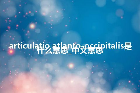 articulatio atlanto-occipitalis是什么意思_中文意思