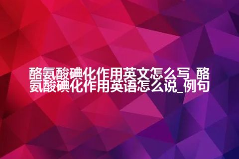 酪氨酸碘化作用英文怎么写_酪氨酸碘化作用英语怎么说_例句