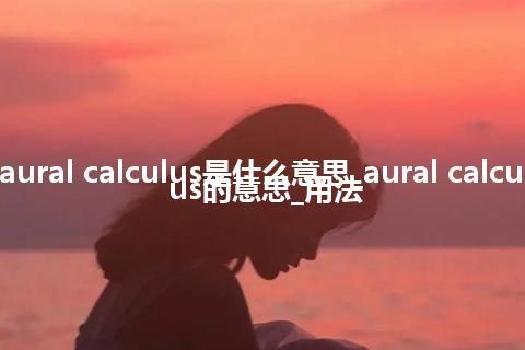 aural calculus是什么意思_aural calculus的意思_用法