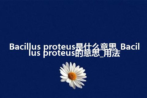 Bacillus proteus是什么意思_Bacillus proteus的意思_用法