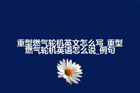 重型燃气轮机英文怎么写_重型燃气轮机英语怎么说_例句