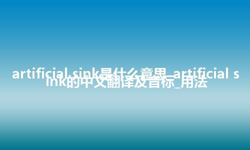 artificial sink是什么意思_artificial sink的中文翻译及音标_用法