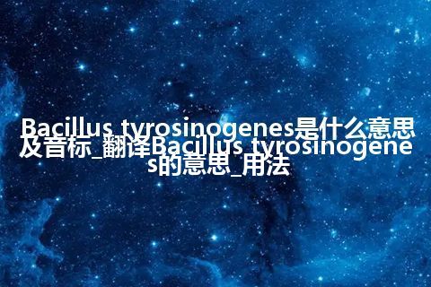 Bacillus tyrosinogenes是什么意思及音标_翻译Bacillus tyrosinogenes的意思_用法