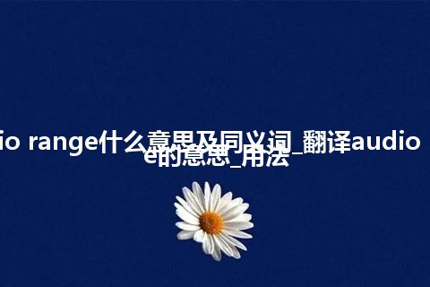 audio range什么意思及同义词_翻译audio range的意思_用法