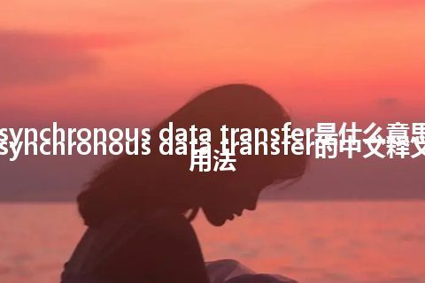 asynchronous data transfer是什么意思_asynchronous data transfer的中文释义_用法