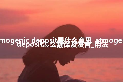 atmogenic deposit是什么意思_atmogenic deposit怎么翻译及发音_用法