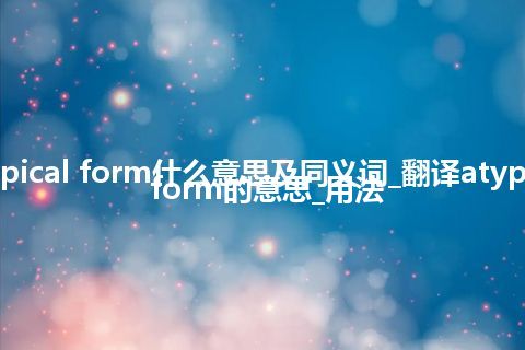 atypical form什么意思及同义词_翻译atypical form的意思_用法