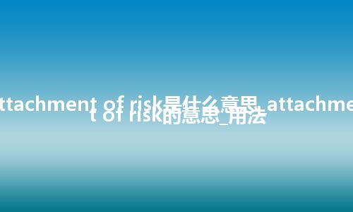 attachment of risk是什么意思_attachment of risk的意思_用法