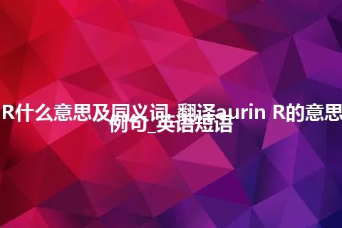 aurin R什么意思及同义词_翻译aurin R的意思_用法_例句_英语短语