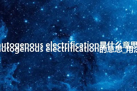 autogenous electrification是什么意思_autogenous electrification的意思_用法