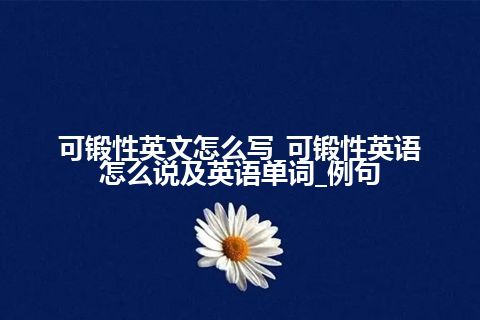 可锻性英文怎么写_可锻性英语怎么说及英语单词_例句