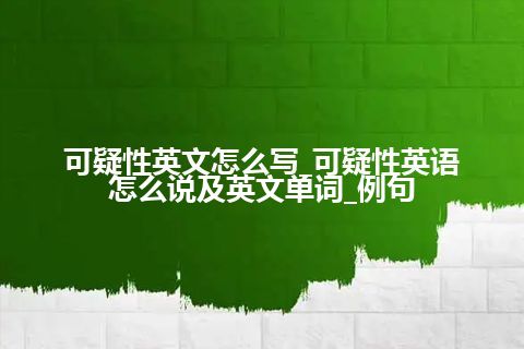 可疑性英文怎么写_可疑性英语怎么说及英文单词_例句