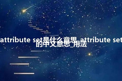 attribute set是什么意思_attribute set的中文意思_用法