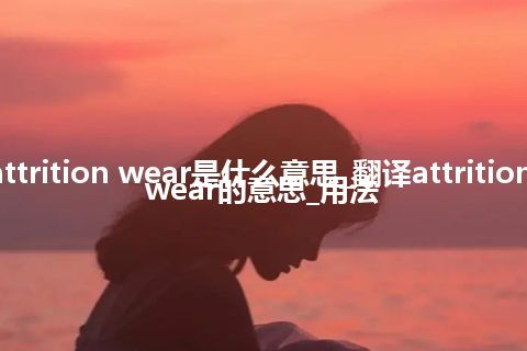 attrition wear是什么意思_翻译attrition wear的意思_用法