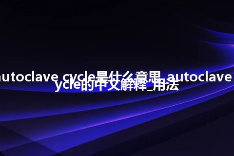 autoclave cycle是什么意思_autoclave cycle的中文解释_用法