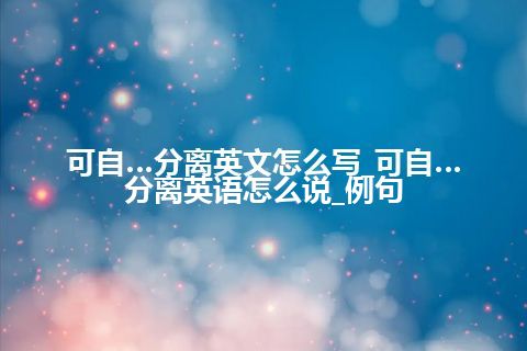 可自…分离英文怎么写_可自…分离英语怎么说_例句