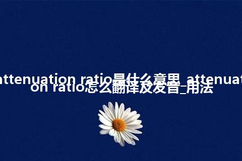 attenuation ratio是什么意思_attenuation ratio怎么翻译及发音_用法