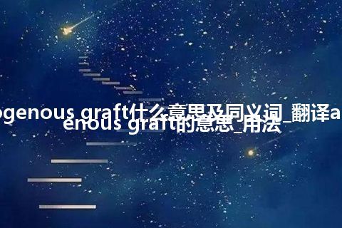 autogenous graft什么意思及同义词_翻译autogenous graft的意思_用法