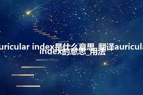 auricular index是什么意思_翻译auricular index的意思_用法