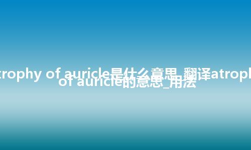 atrophy of auricle是什么意思_翻译atrophy of auricle的意思_用法