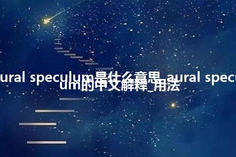 aural speculum是什么意思_aural speculum的中文解释_用法