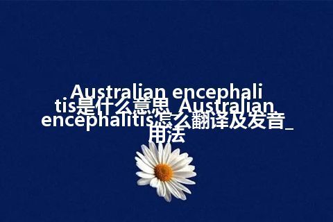 Australian encephalitis是什么意思_Australian encephalitis怎么翻译及发音_用法